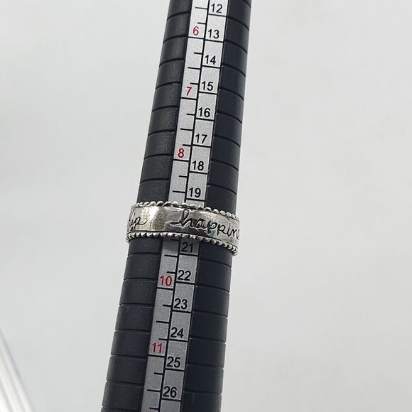Sterling Silver Engraved Happiness and Friendship Band Ring Size 7 Signed SA - Picture 6 of 6